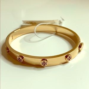 NWT MILLER STUD HINGE BRACELET (color: Tory Gold)